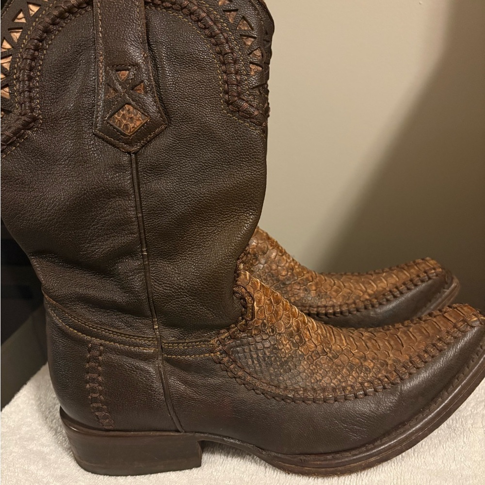 Python Leather Western Boots - image 1